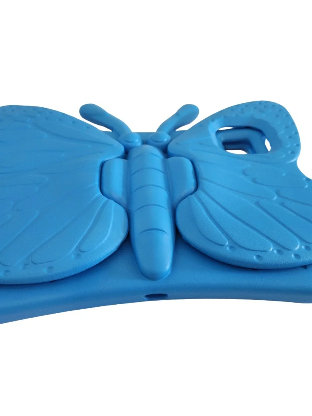 Blue Butterfly Kids iPad Case with Built-In Stand